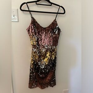 Lulus Metallic Sequin Dress